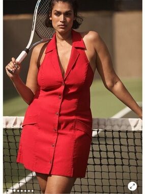 Anthropologie Maeve Amelia Collared Mini Dress Red Size 3X